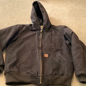 CARHARTT Men's Medium Washed Duck Insulated Work Jacket Dark Brown J130DKB